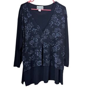 Vintage 90’s Sunflower Blouse Attached Set XL